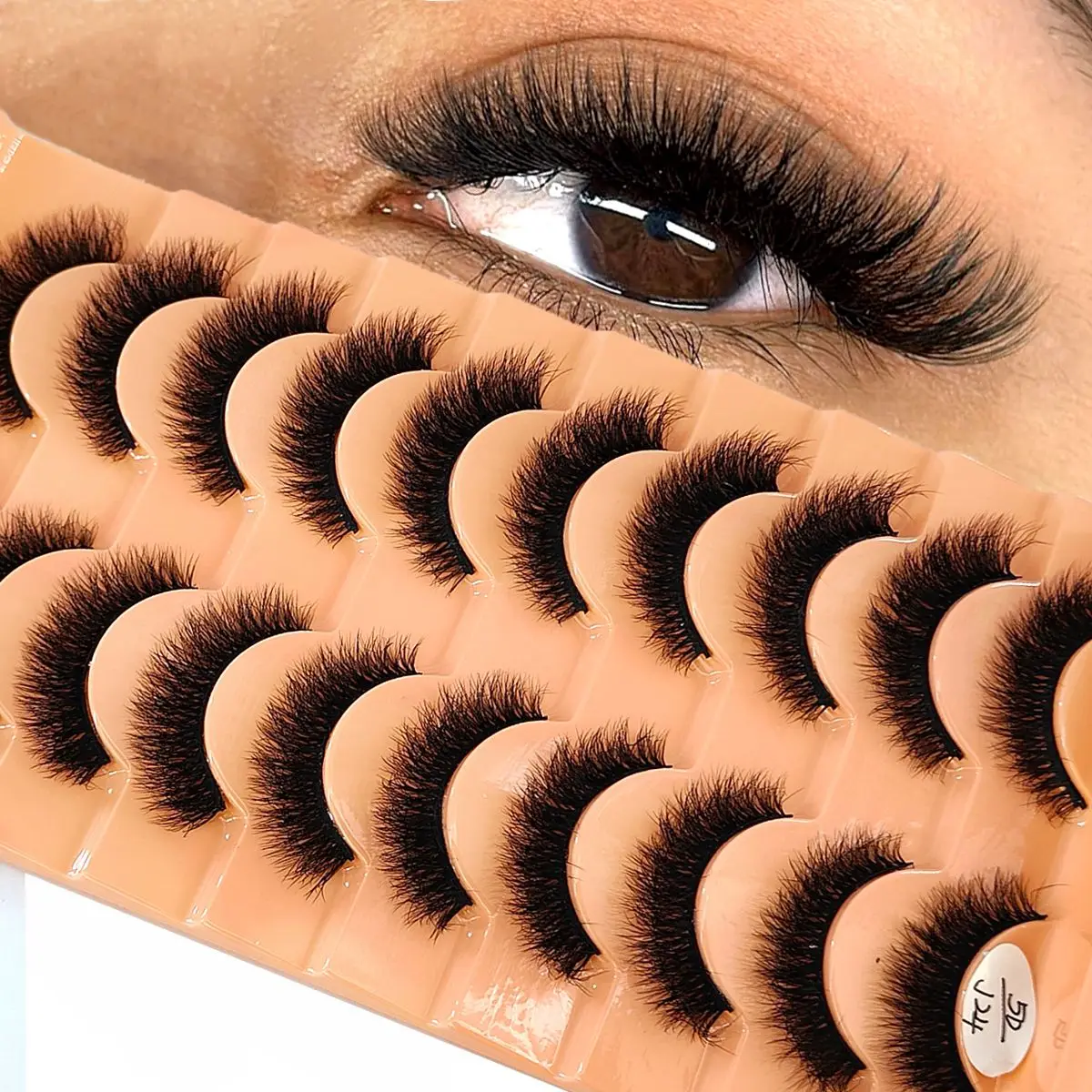 10 pares de pestañas de visón 3D Cilios esponjosas belleza suave pestañas postizas de visón cortas naturales pestañas postizas de maquillaje