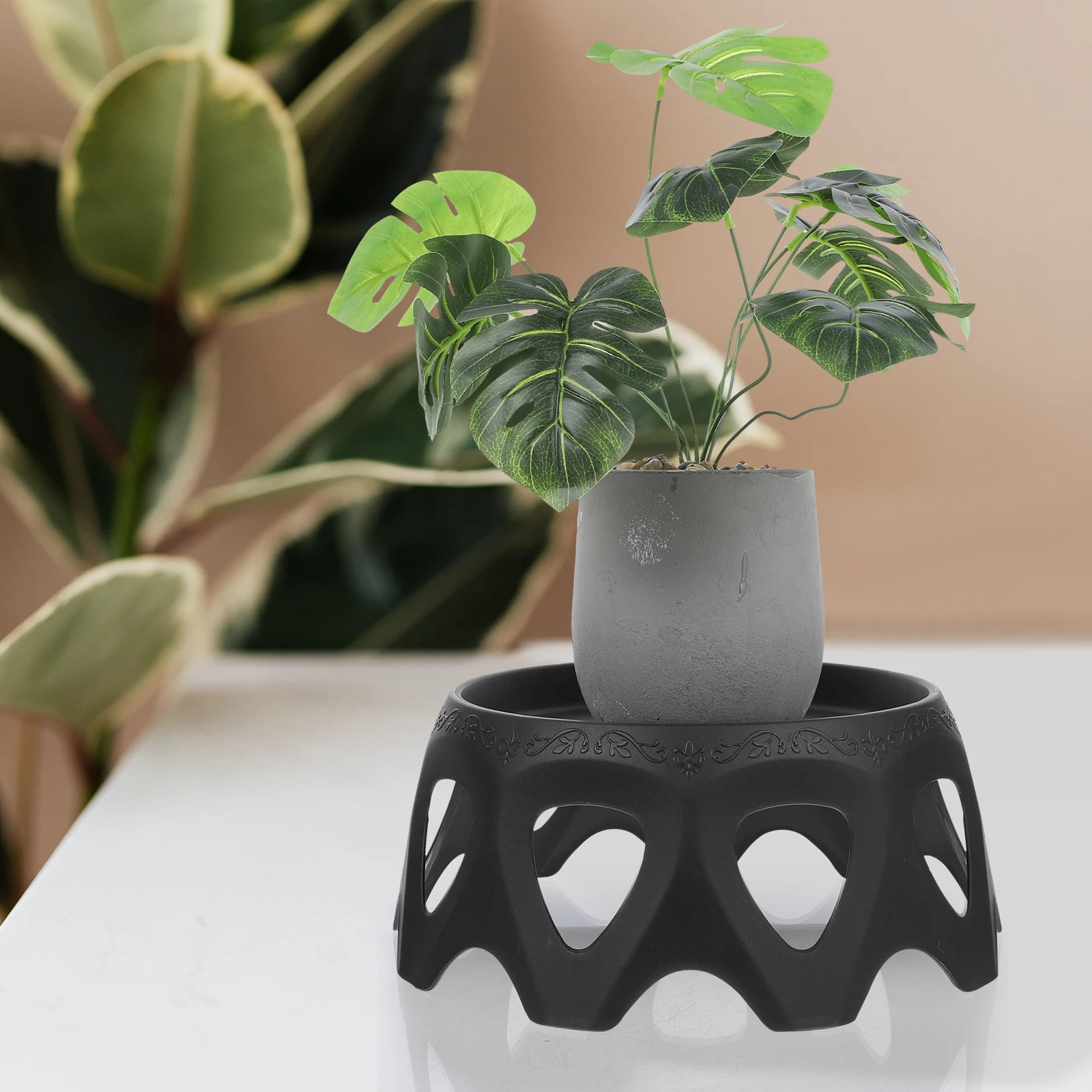 

Balcony Flower Stand Flowerpot Holder Hollow Base Plastic Storage Display Rack