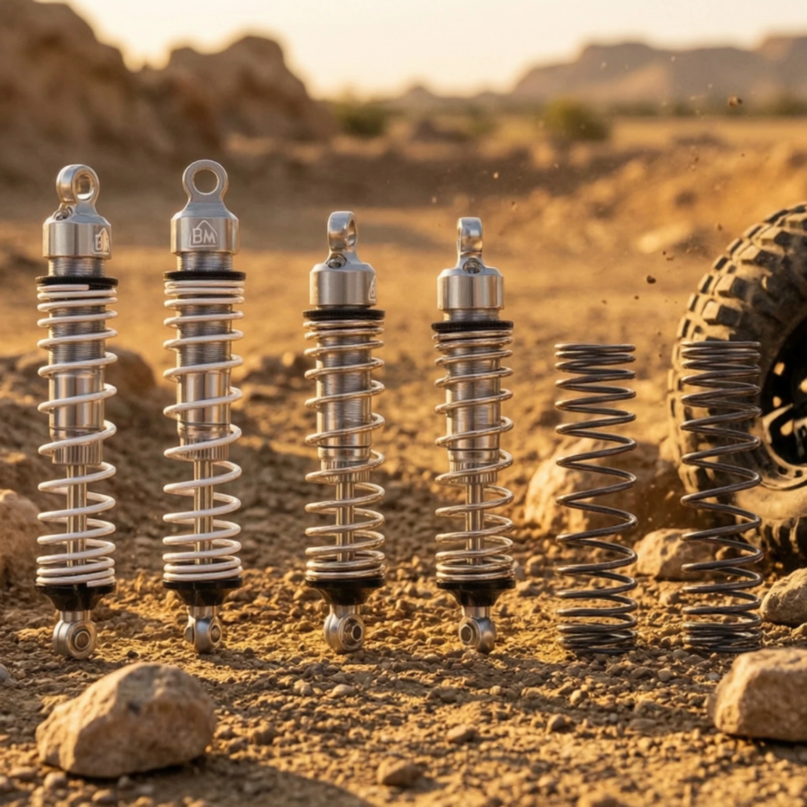 RC Crawler Shock Absorber Metal RC Shock Absorber with Spare Springs Damper with Internal Spring Threaded Tunable for Hobbyists
