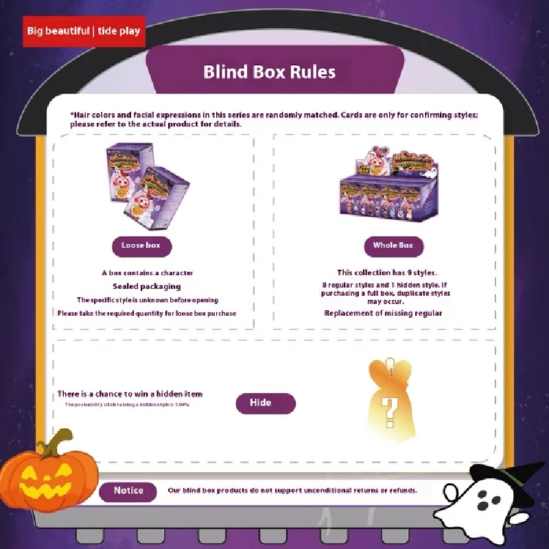 Nowa Oryginalna Figurka Spot Baby Trzy Lata Halloween Zamek Przygoda Pluszak 100% Body Blind Box Urocza Lalka Ozdoby Prezenty