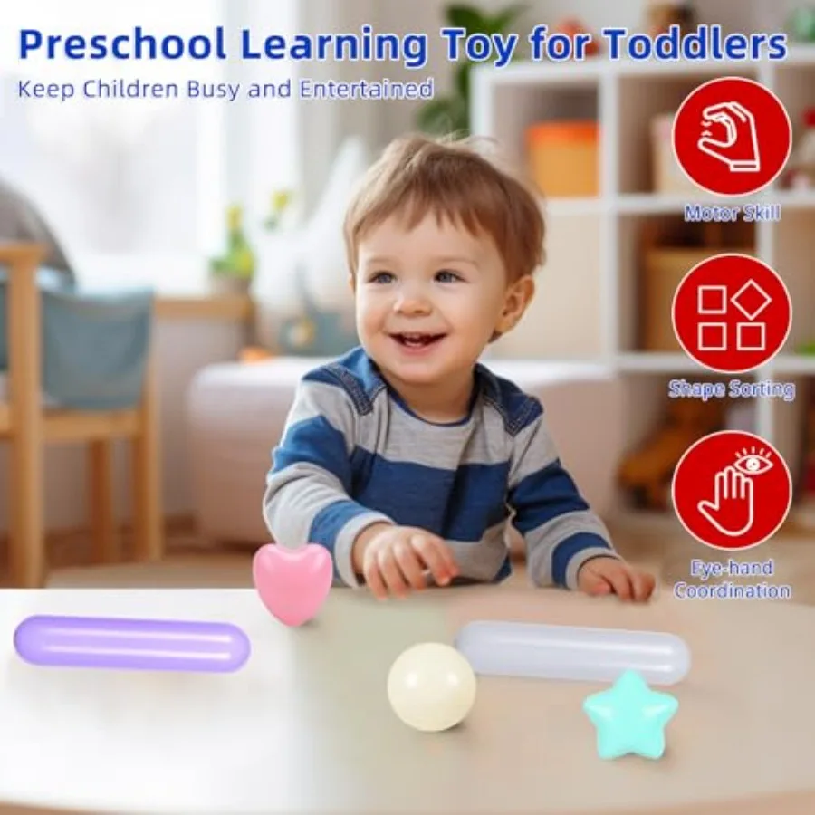 500 Stück Bällebadbälle für Kleinkinder Macaron, verschiedene Formen, zerkleinerungssichere Kunststoff-Spielzeugbälle, Bällebäuer, Spielzelt, Baby-Pool, Wasser