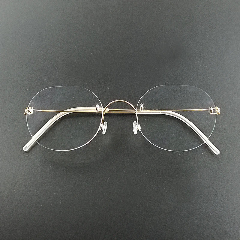 Frameless Titanium Polygonal Spectacle Frame Custom Prescription Myopia Prevention Blue Light Hyperopia Presbyopia Anti-fatigue