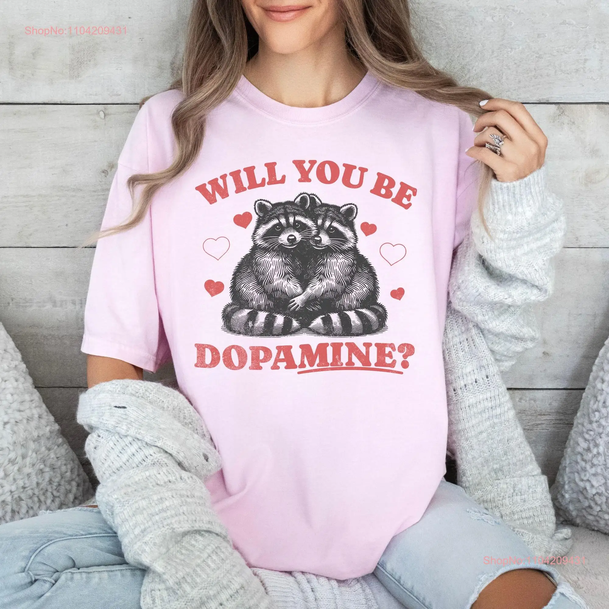 Comfort Colors Raccoon Dopamine T Shirt Funny Trendy ADHD Mental Health Vintage Wash for Sizes S to 4XL