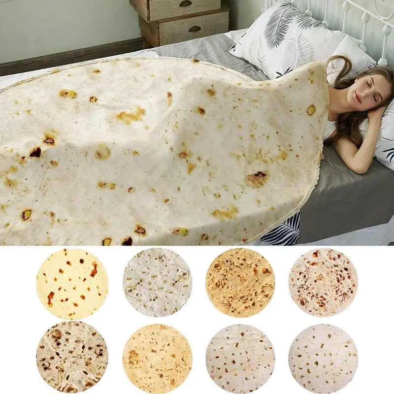 Burritos Blanket Soft Double-Sided Flannel Food Throw Blanket For Bed Sofa Bedspread Decorative Camping Winter Warm Blanket