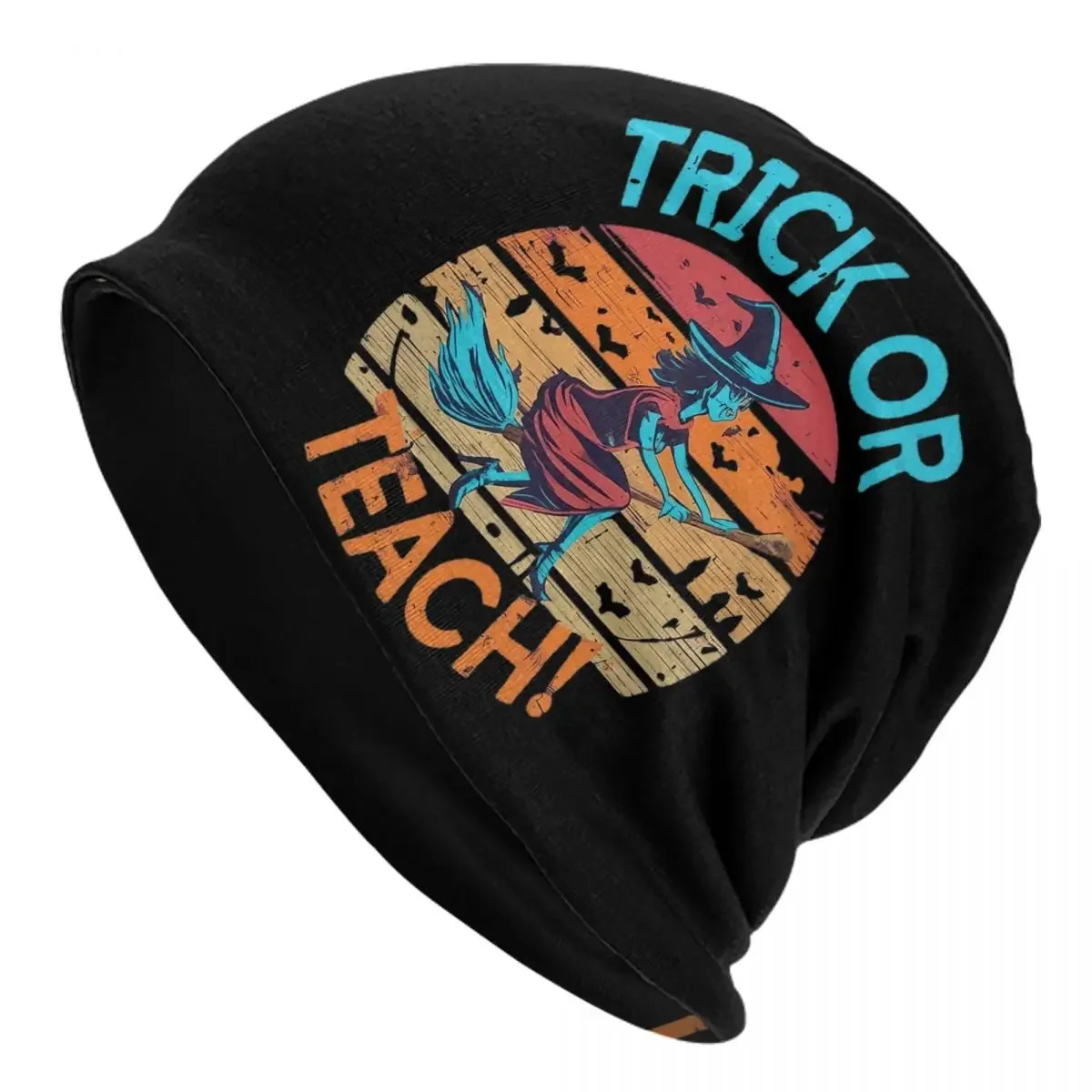 Unisex Trick Or Teach Beanies Outfits Ghost Boo Halloween Bonnet Knit Hat Windproof Winter Warm Caps Christmas Gifts