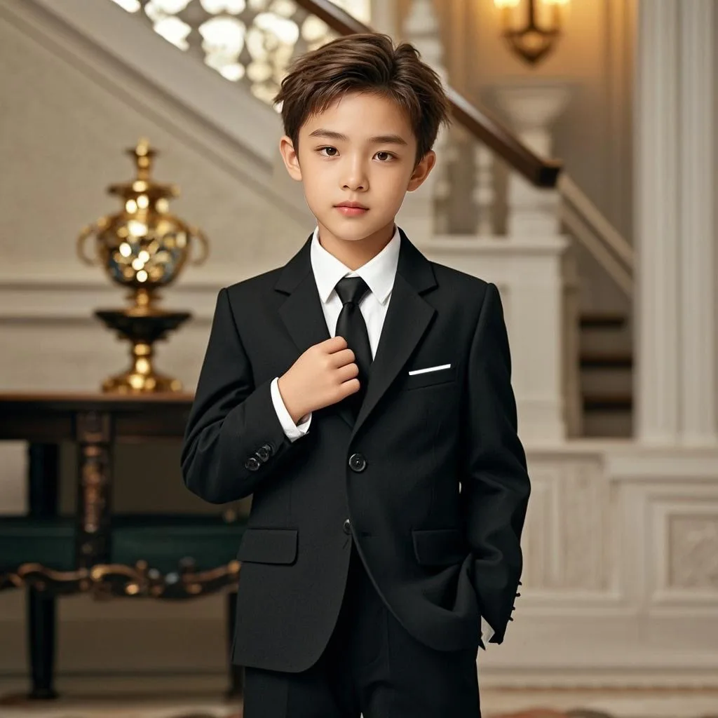 3/4/5/6Pcs/Set Children Boy Formal Plaid Suits Elegant Kids Boys Wedding Birthday Party Suit Outfits Set Young Teenger Boys Suit