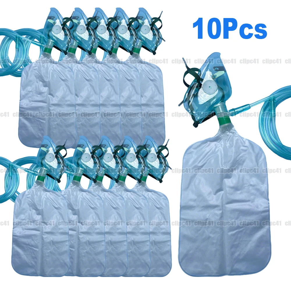 Oxygen Mask Non-Rebreather - 10 قطع من أقنعة الأكسجين عالية