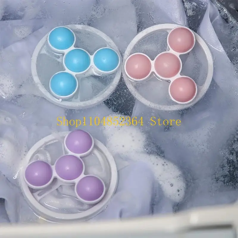 

652F Floating Laundry Filter Ball Lint Remover Hair Catcher for Washing Machine 4PCS