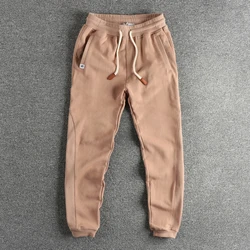 Washed tripe wool cotton American trend men's sweatpants side splicing design feeling spring and autumn sports pants