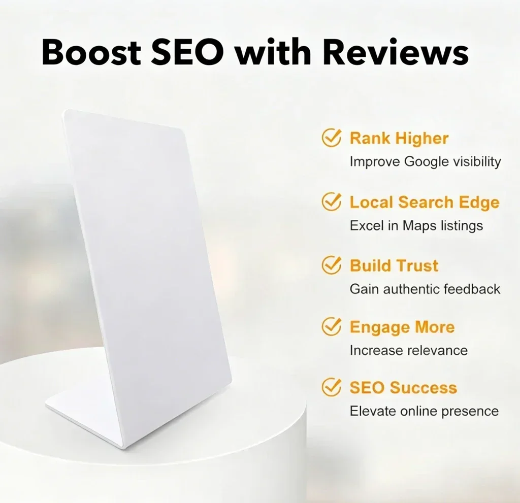 NTAG215 NFC Review Stand Blank Google Review Display Stand 13.56MHz Social QR Code Stand For Shop Restaurant
