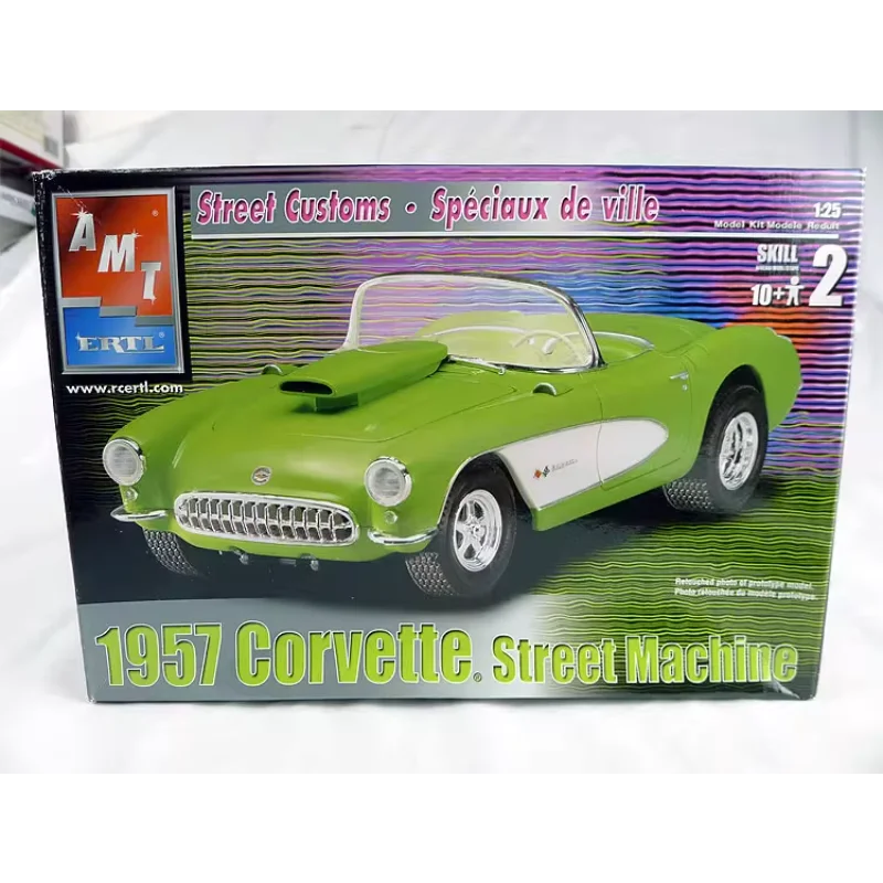 

Diecast AMT 1:25 Scale 57 Corvette Street Machine Chevrolet Classic Assembled Plastic Racing Car Model Collectible Toy Gift
