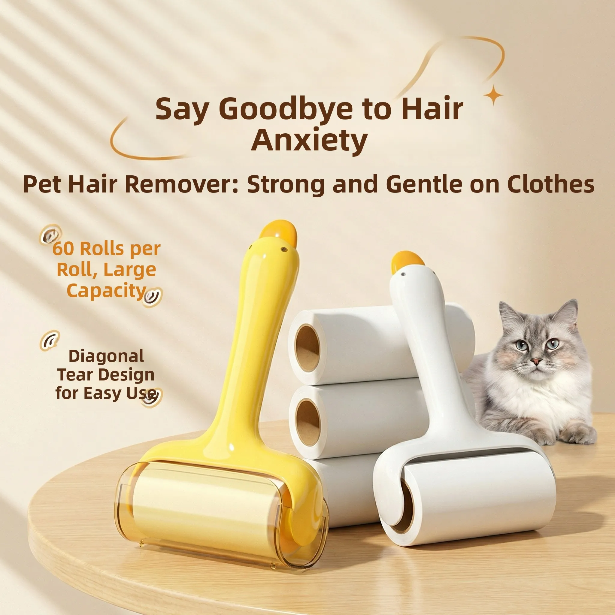 

Strong Sticky Hair Remover Roller Owner Essential Tearable Paper Replacement for Clothes And Bedding Dust Cleaning Tool