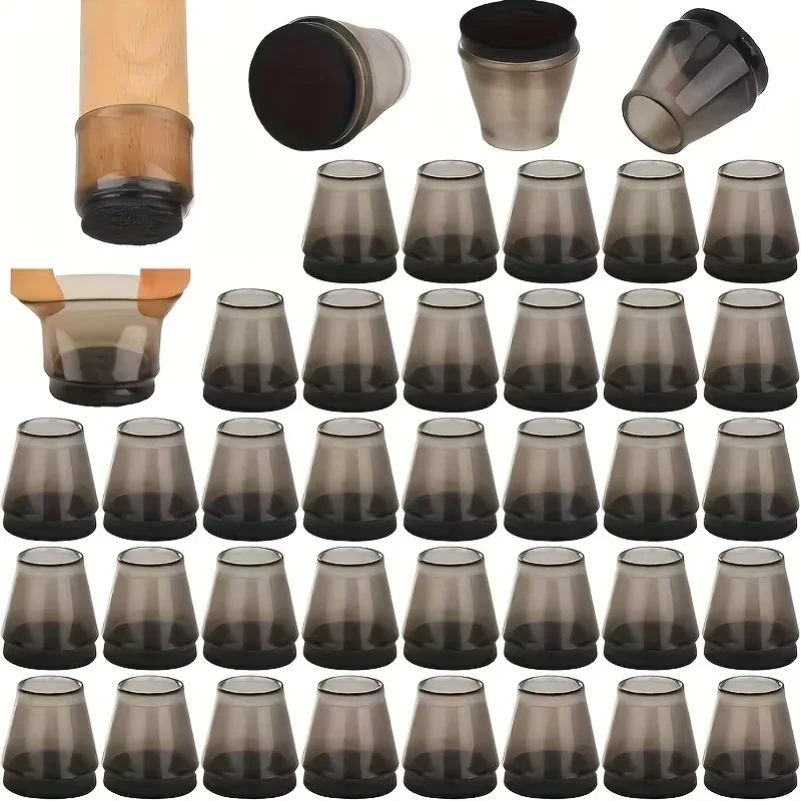 12pcs of Table and Chair Foot Protection Covers - Anti Slip Silent Table and Chair Foot Caps, Wear-resistant and Noise Reducing