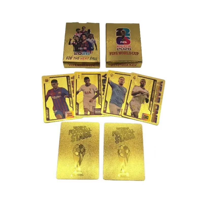 55 Stück/Box 2026 FIFA Weltmeisterschaft Star-Karten-Sammelset Gold/Silber/Schwarz/Farbhintergrund Gedenk-Sammlung – Detail 5