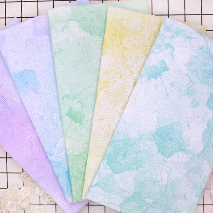 Colorful Handmade Cross Stitch Cloth, Colorful Cloth, Marbling, Hand Dyed, Bright Silk, Personalized, 25-34cm, 14CT