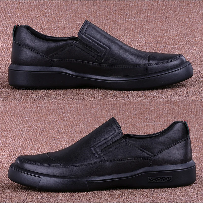 Vintage Men\'s Genuine Leather Shoes Breathable Soft Bottom Casual Shoes Spring Summer Male Designer Loafers Rt2107