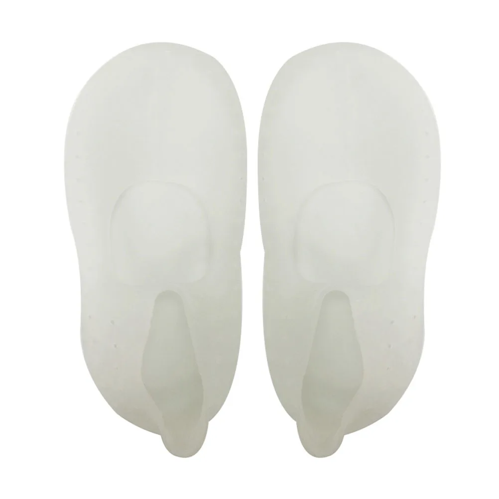 シリコーンボートソックス ホワイト サイズ L 非毒性ジェル ひび割れたかかとの痛みを軽減 滑り止め 再利用可能 洗える フットケアツール