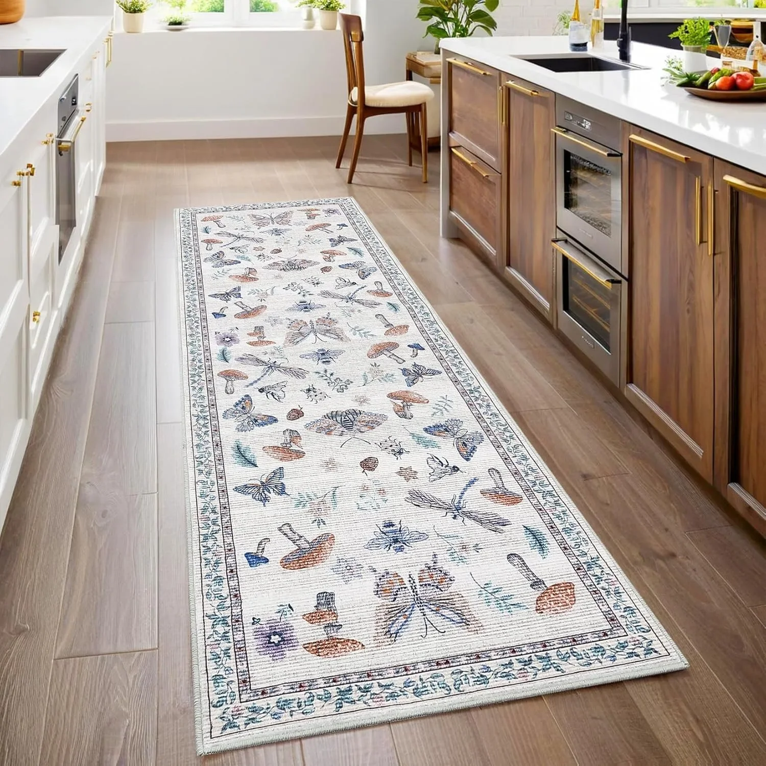Hallway Carpet Runner Rug Corridor Long Carpets Non-Slip Floor Mat Machine Washable Bedroom Mats Insect Print Home Decor Rugs