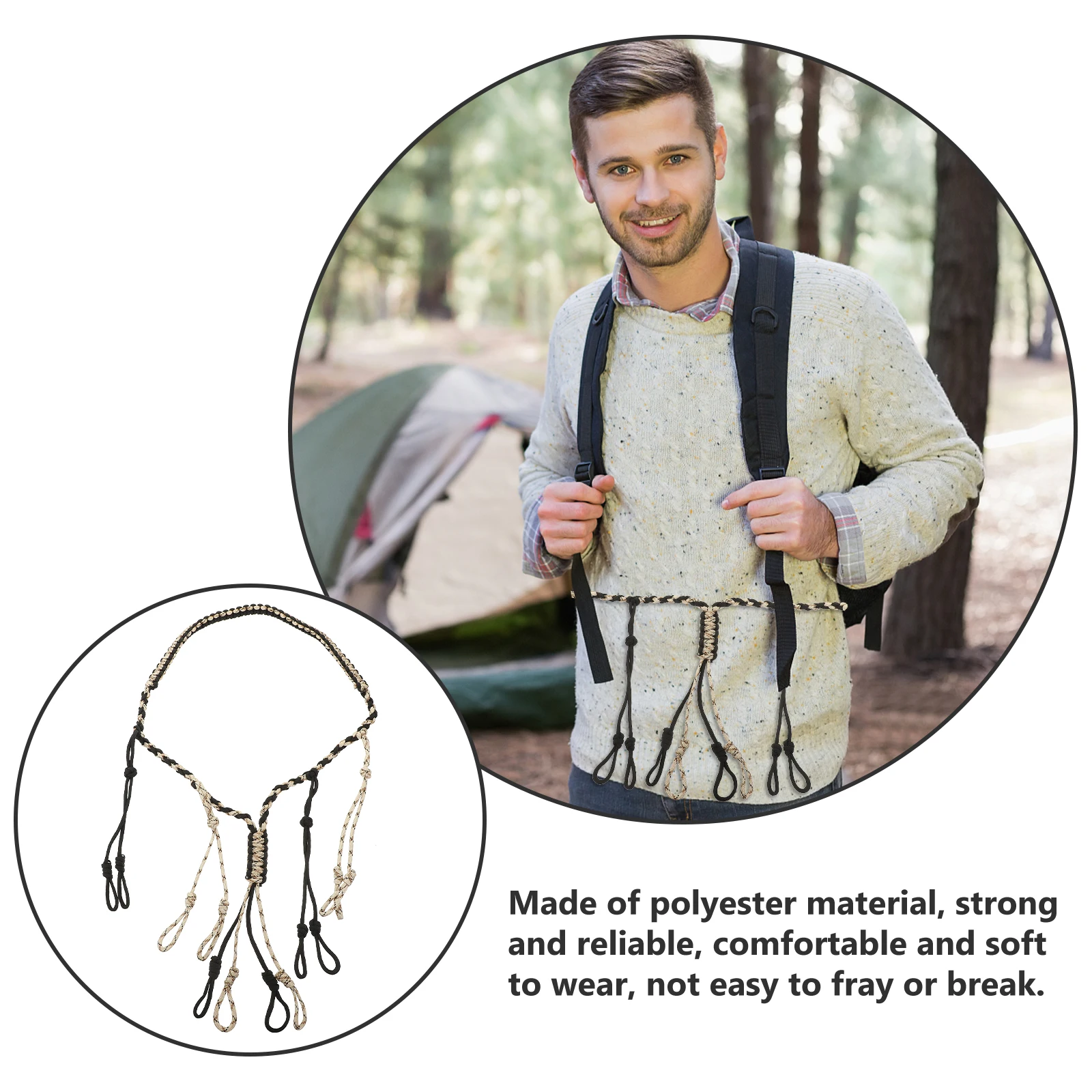 

Hunting Necklace Whistle Ropes Heavy Duty Polyester Lanyards for Camping Hiking Outdoor Sports Key ID Camera Wallet