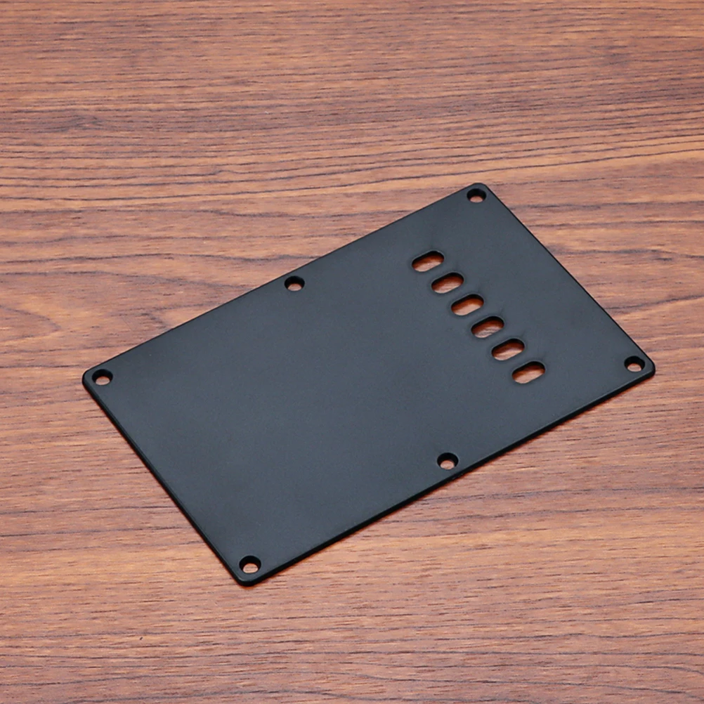 

6-Hole Single Layer Guitar Back Plate Black Electric Guitar Pickguard Replacement Parts Rear Cover Accessories