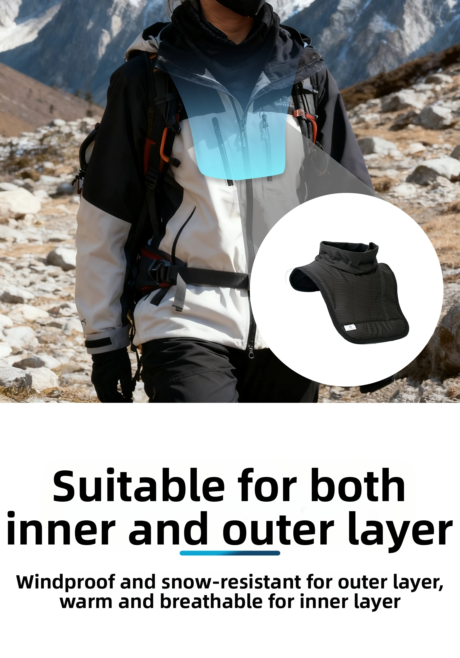 OFFBONDAGE Motorrad Winter Warm Halstuch Motorradfahrer Fahrer Brust Nackenschutz Winddicht Wärmer Schal Lätzchen Thermokragen – Detail 5