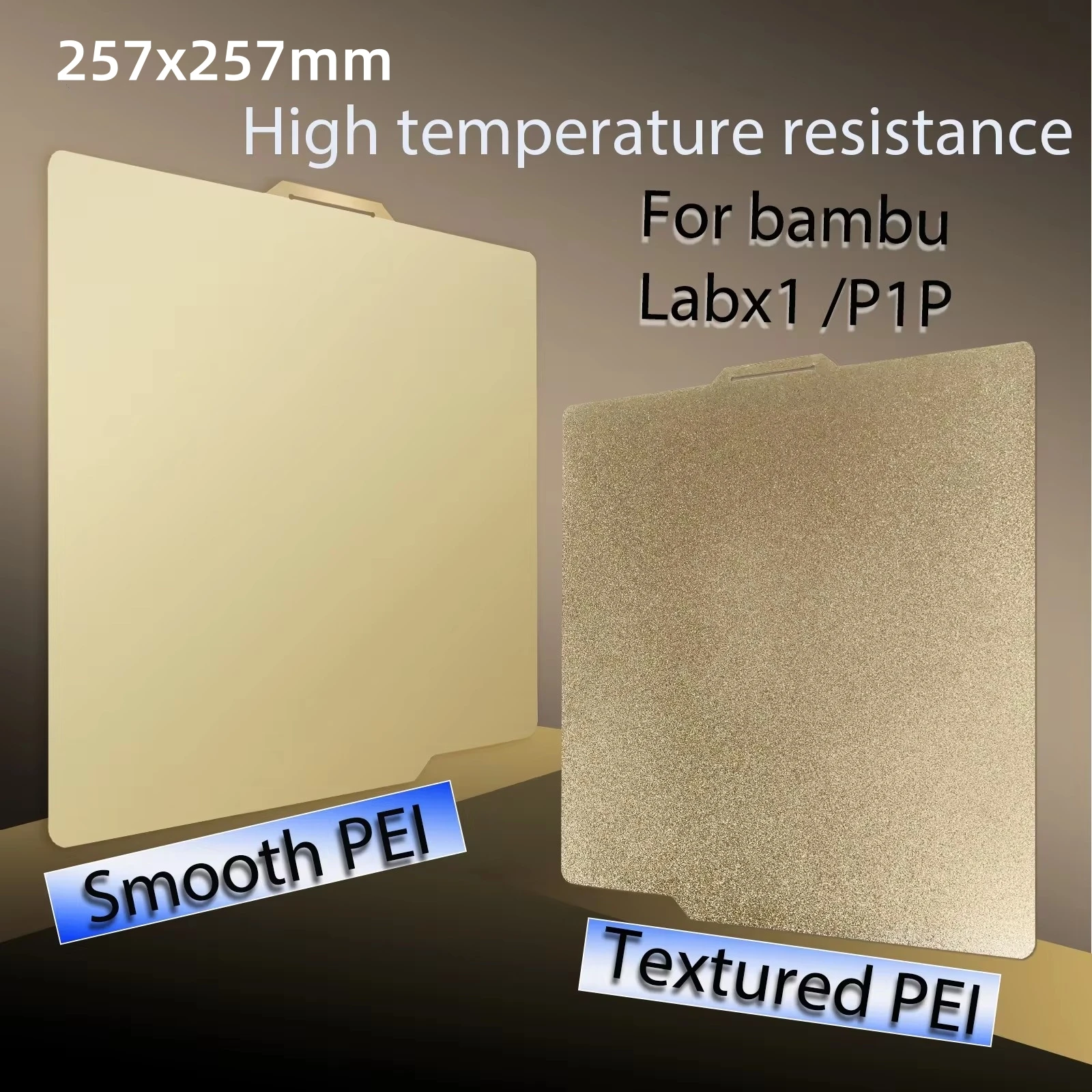 

Гладкий лист PEI для BambuLabs x1 carbon 257x257 мм, двухсторонний пружинный стальной лист для Bambu lab x1, сборная пластина p1p, обновление PEI