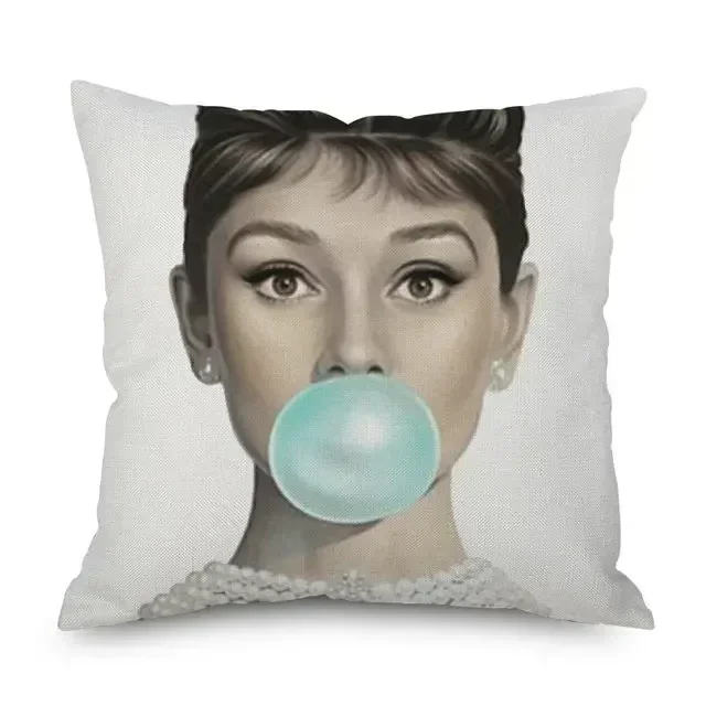 Marilyn Monroe Audrey Hepburn americano POP arte fundas de cojines retrato pintura funda de almohada dormitorio almohadas decorativas para sofá