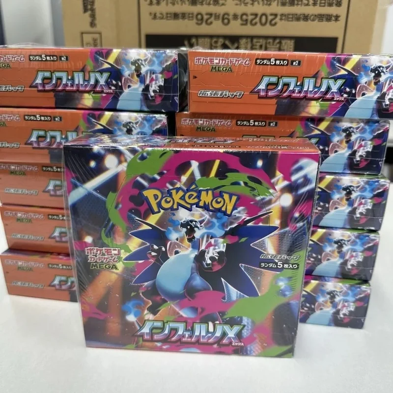 Japanisches Pokemon TCG Sammelkartenspiel M2 Inferno X Mega Charizard X Fabrikversiegelte Booster-Box Sammlerstück Geschenkkarten-Box