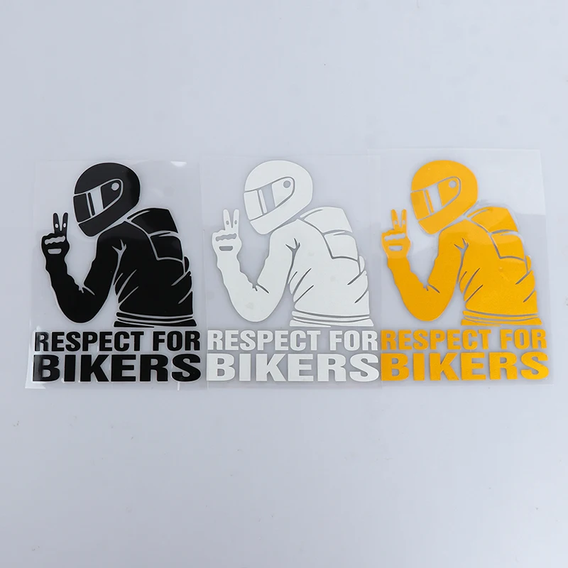 1PC 15x11CM Respect Biker 3D 비닐 스티커 자동차 오토바이용 내구성 방수 데칼