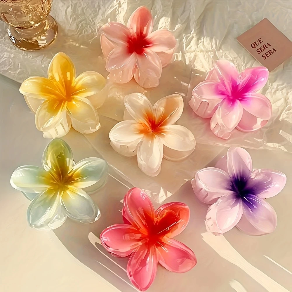 

6-piece Hawaiian Gradient Small Flower Hair Clips, Mini Claw Clips, Fashionable Women's Hair Accessories