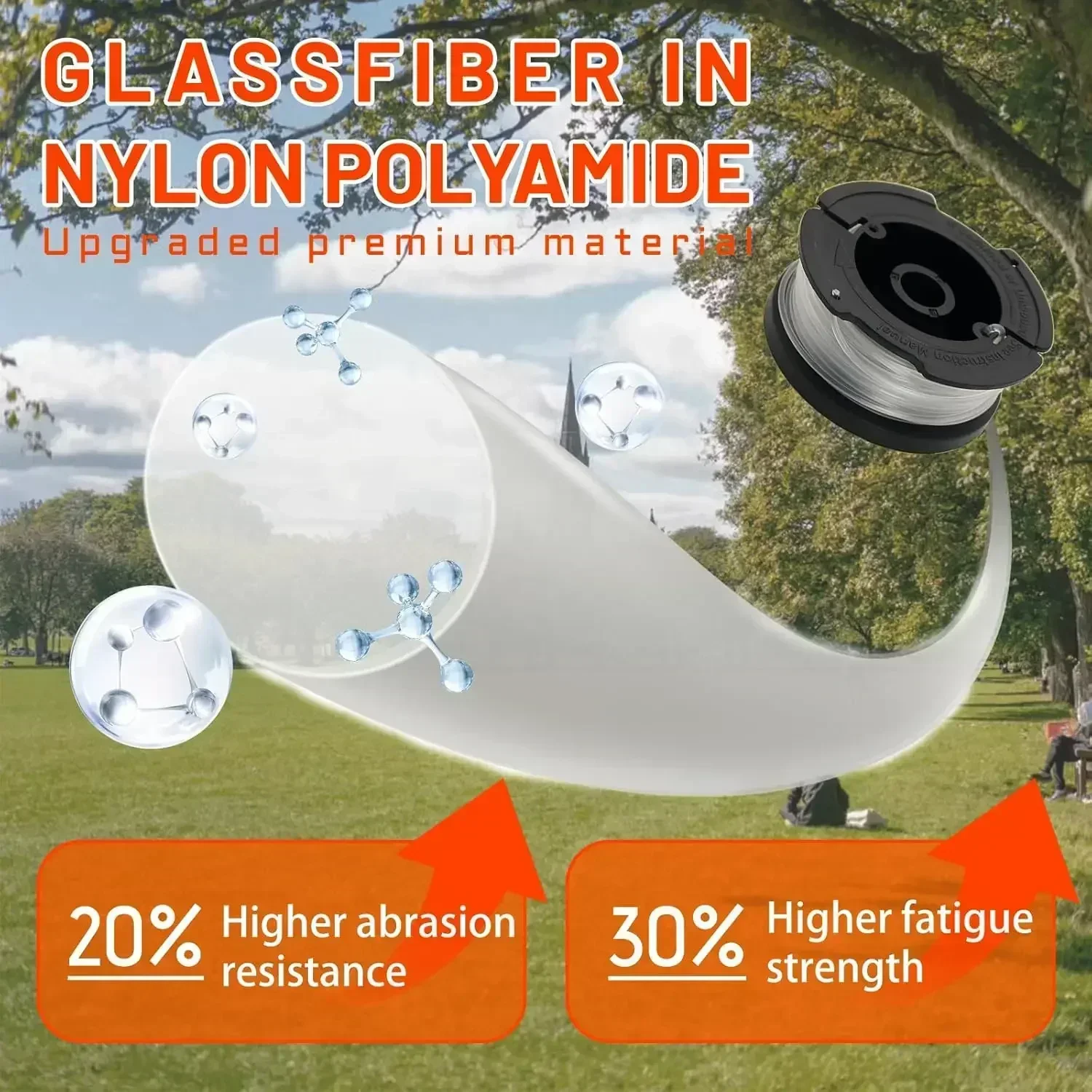 COSY 16Pcs Upgrade Grass Cutter Annex Weed Wacker String Trimmer Line 0.065 Inch AF-100 String Round Trimmer Replacement Spool