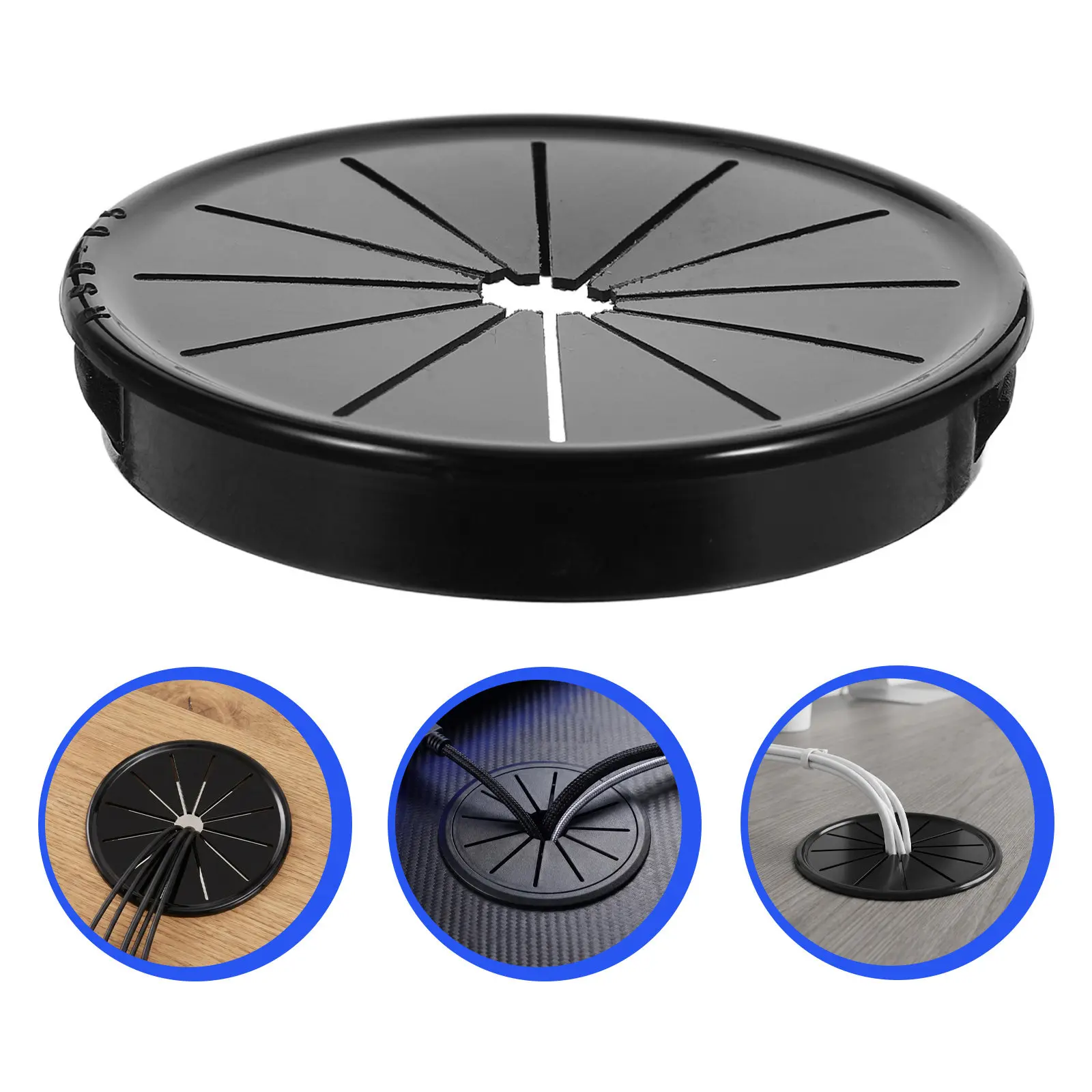 6Pcs Round Cable Grommet Petal Shape Desk Wire Hole Cover Buckle Type Cord Organizer Sleeves Desktop Cable Protector for Office