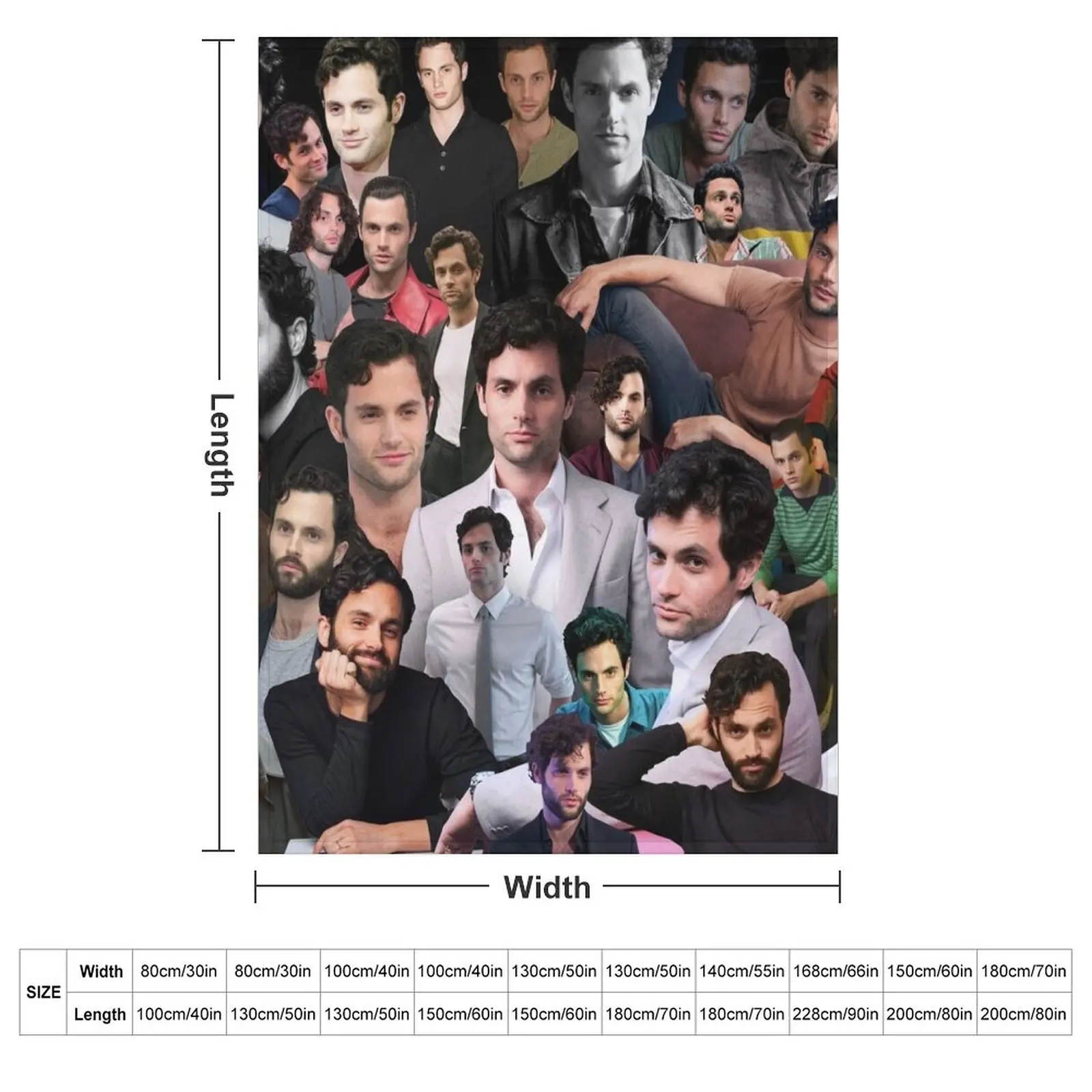 Penn Badgley Throw Blanket couch cozy soft plush fuzzy picnic outdoor blanket
