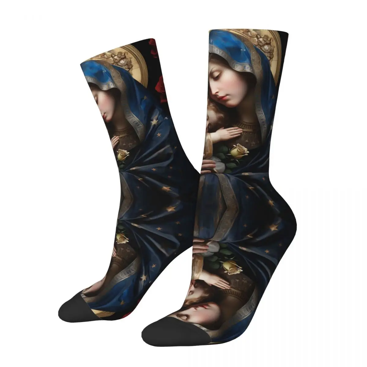 

Cozy Women's Socks Madonna Mary And Child Art Accessories Soft Religious Catholic Christ Sport Socks Spring Autumn Winter