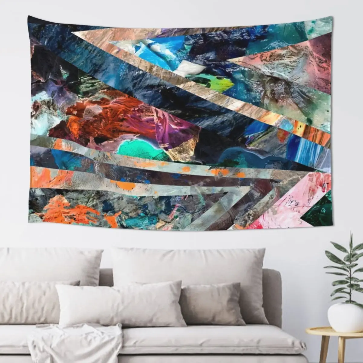 

Triangle Forest Abstract Rainbow Futuristic Tapestry Custom Things To Decorate The Room Tapestry