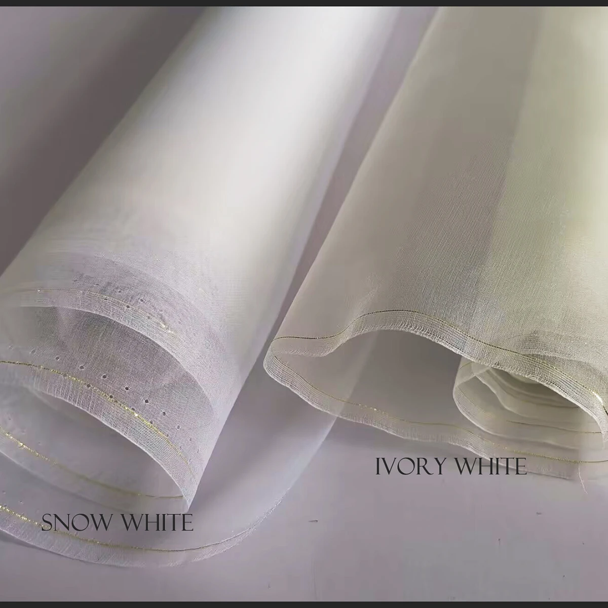 55'' Wide By Meters Transparent Stiff Silk Voile Gauze Snow Ivory White Natural Pure Silk Organza Fabric