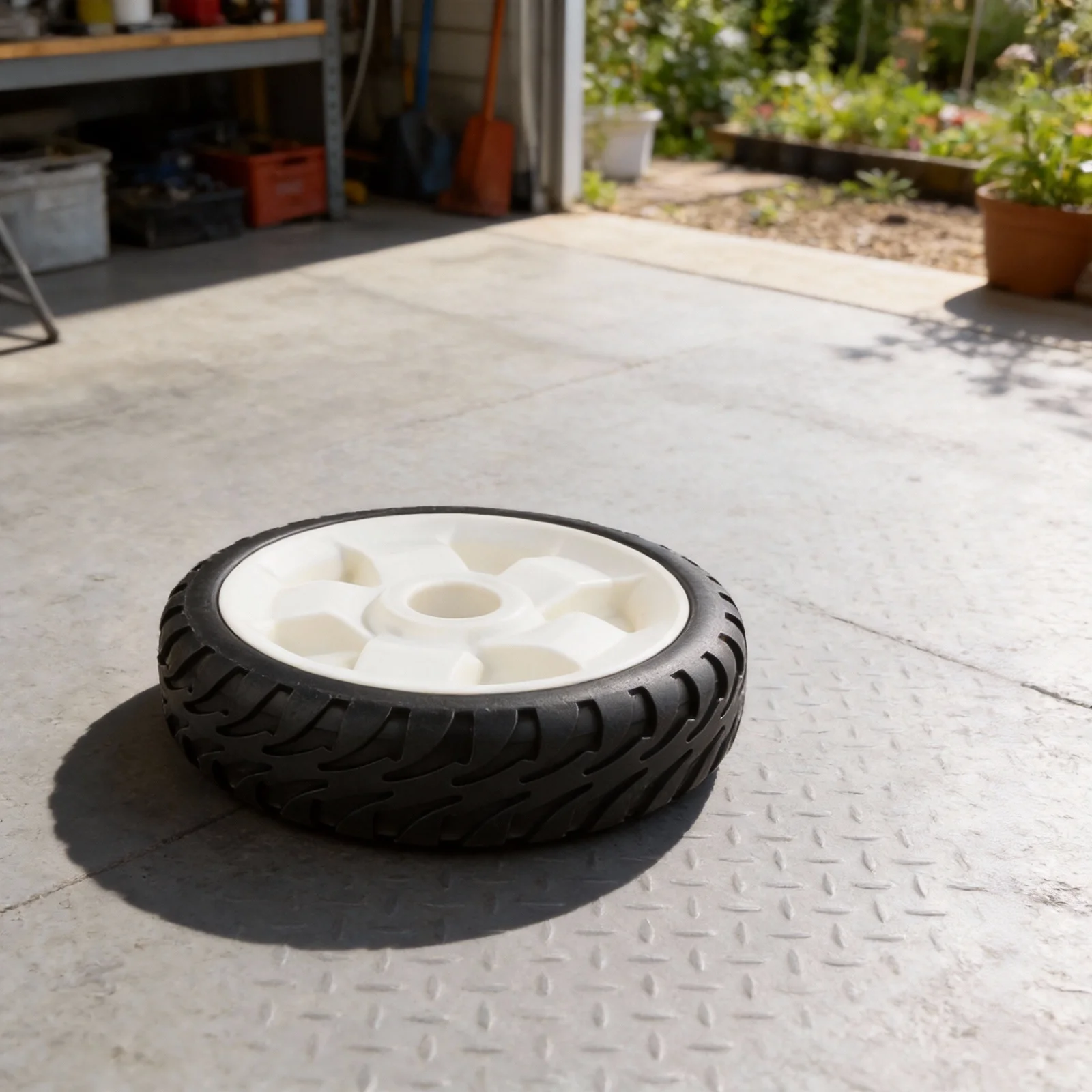 Plastic Rear Wheel with Rubber Tire and 38 Tooth Drive Gear for Toro 22 Inch Push Mowers Supporting Consistent Mowing Operation