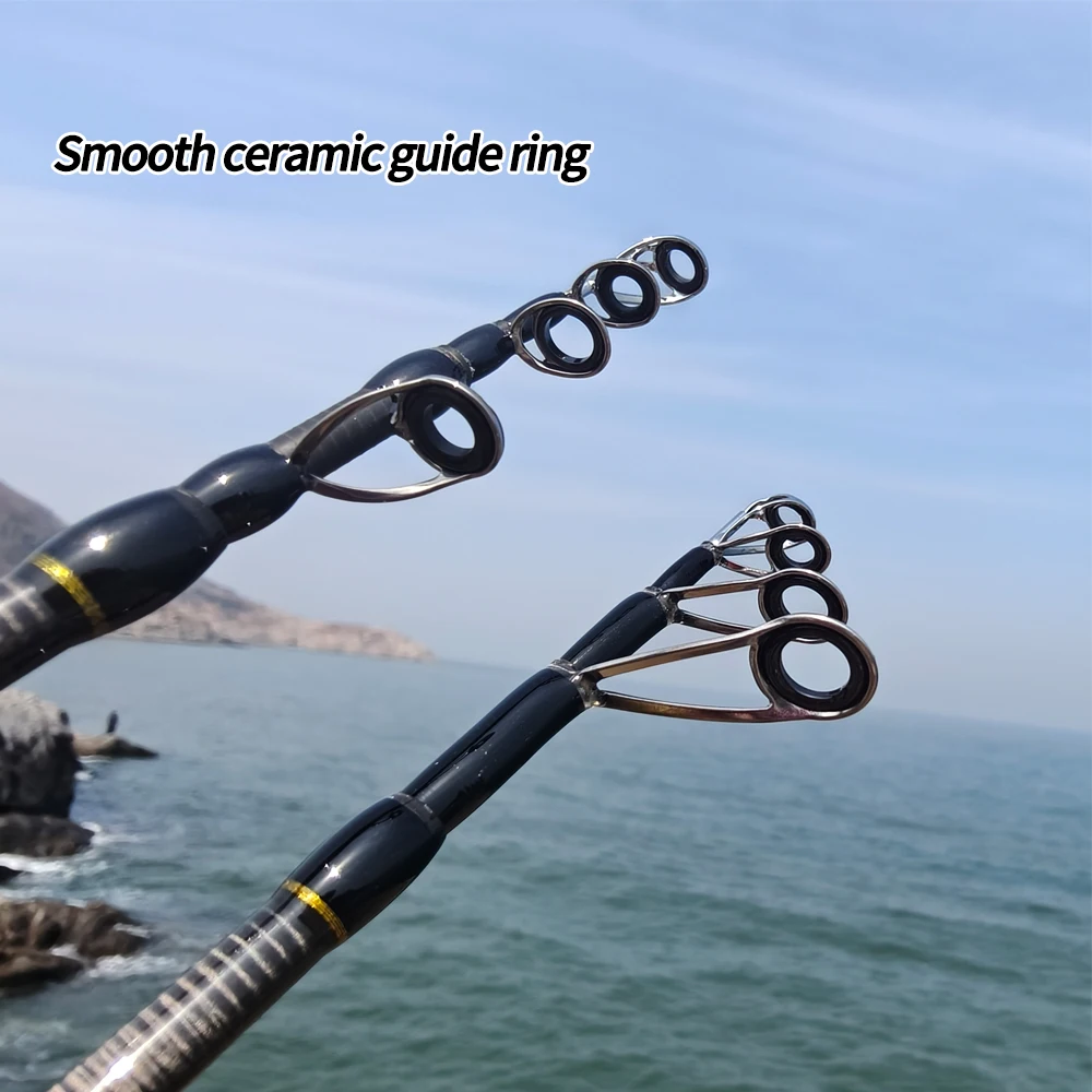 ROLLFISH Ultra-light Portable Telescopic UL Power Carbon Fiber Spinning/Casting Travel Fishing Rod for Trout & Bass - view 4