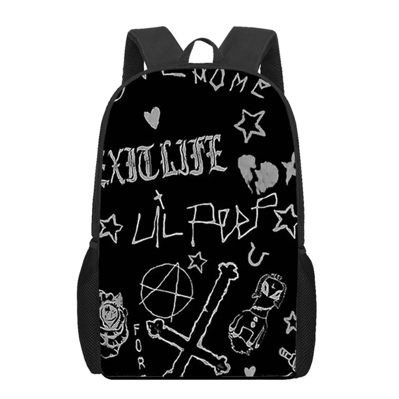 Lil Peep 3D Printed Boys Girls Book Bag borse da scuola per bambini zaino a tracolla per adolescenti donna uomo zaini da viaggio Casual