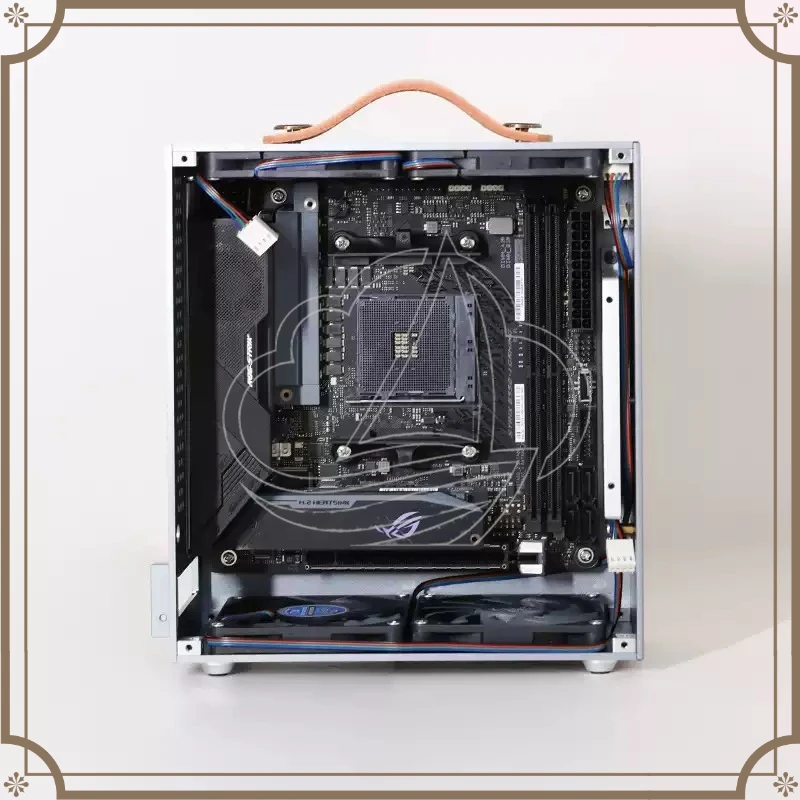Aluminum Alloy Mini ITX Case with DC-ATX Half Height PSU, for Soft Router Build