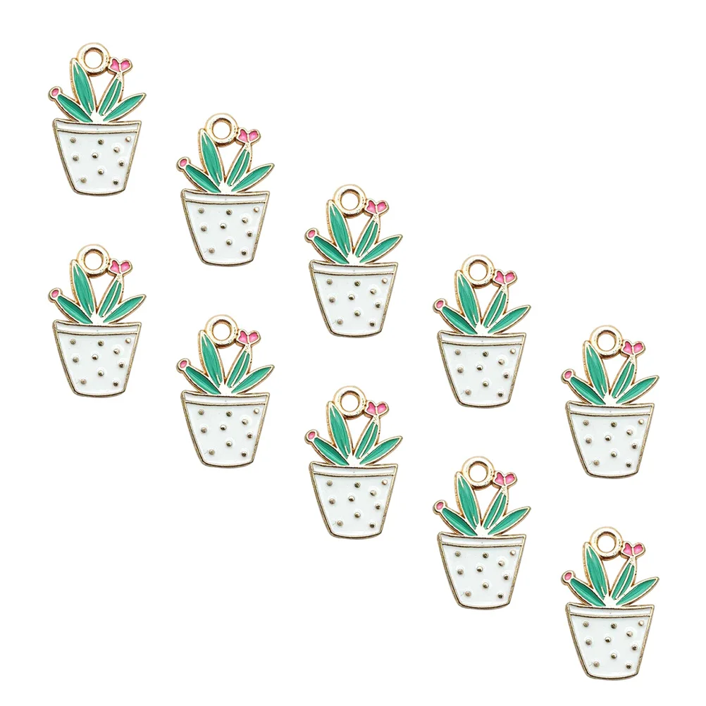 

10pcs Cactus Shaped Pendants Alloy Charms Jewelry DIY Supplies Metal Necklace Earring Bracelet H made Accessories Hole
