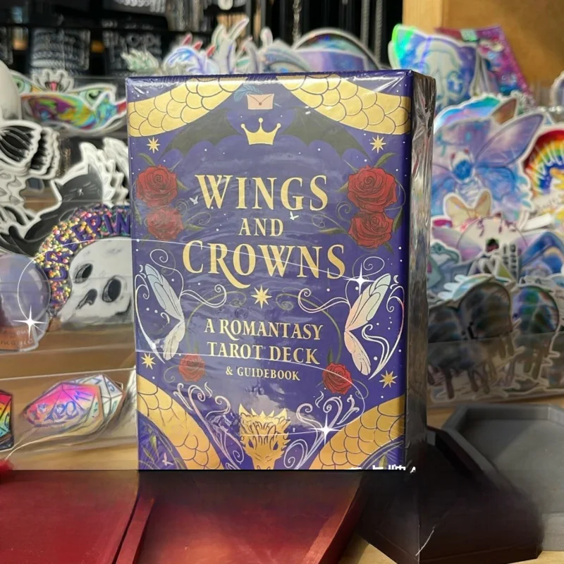 sac-a-cartes-de-tarot-romantique-wings-and-crowns-marque-chinoise-en-papier-edition-limitee-accessoires-de-jeu-a-collectionner