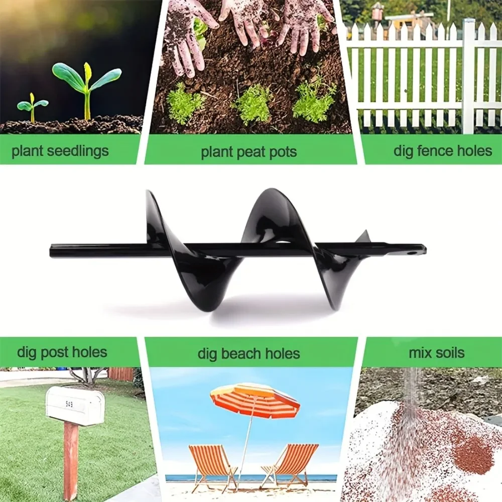 Auger Drill Bit For Planting, Garden Ground Earth Spiral Drill Bit For Hex Drive Drill, For Post Hole Digger Bedding Digging