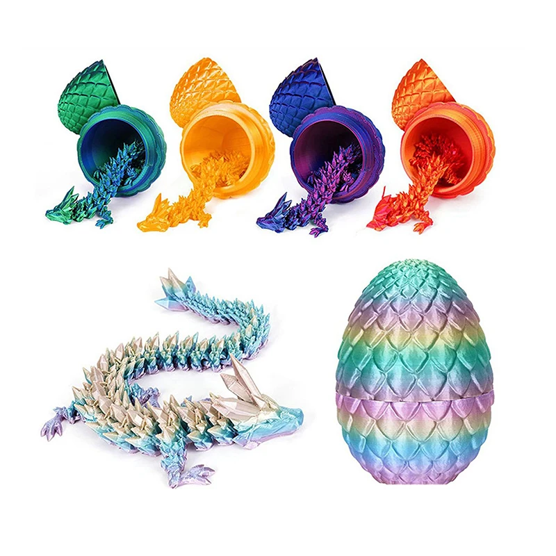3D Printed Dragon In Egg Full Articulated Dragon Fidget Toys Home Office Rotatable Articulated Dragon Egg Ideal Gift For Kids image 4