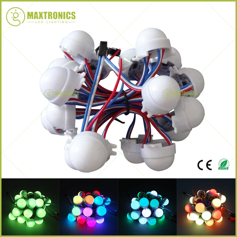 20pcs /Lot DC12V WS2811 30mm Diffused LED Pixel Module Full Color 3LEDs 5050 RGB led lamp string D30 modules IP68 0.72W/PCS