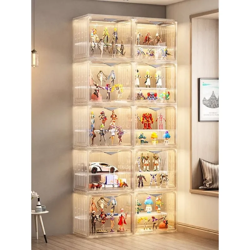 Figure display cabinet transparent acrylic ornament building block suitable for LEGO blind box model storage shelf