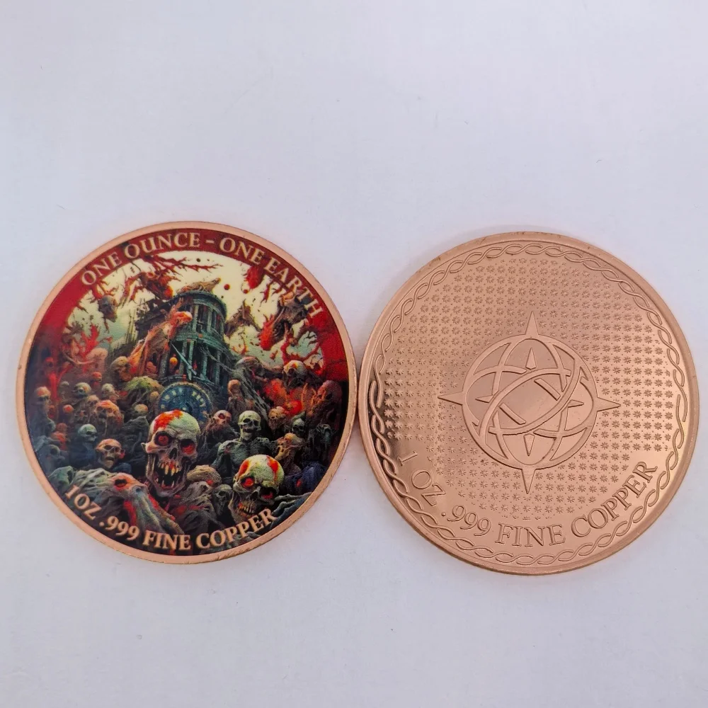 

1 Oz .999 Fine Copper Round Colorful Zombie Apocalypse One Ounce One Earth Collectible Coin Souvenir Medal Collection Gift