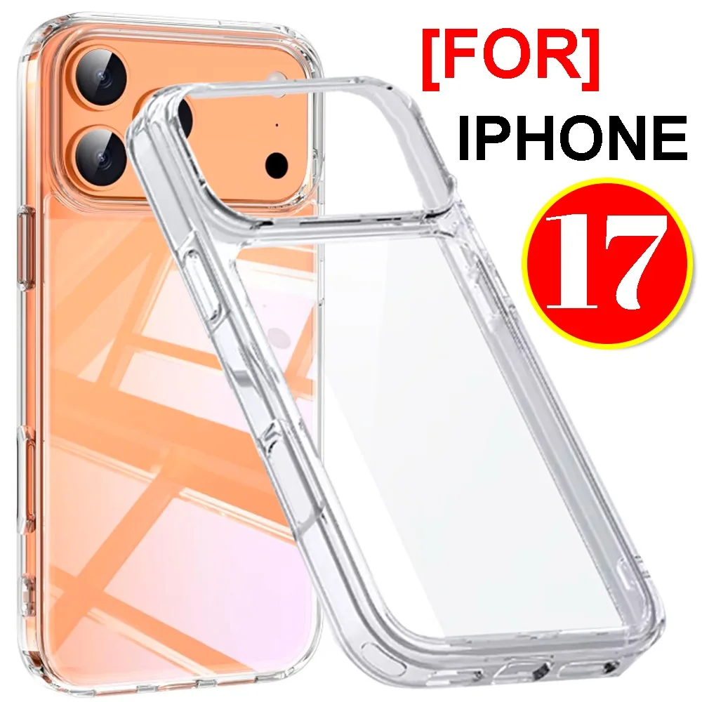 

Прозрачный чехол для телефона IPhone 17 Pro Max, мягкий силиконовый прозрачный противоударный чехол из ТПУ, задняя защитная крышка для IPhone 17 Air/Pro