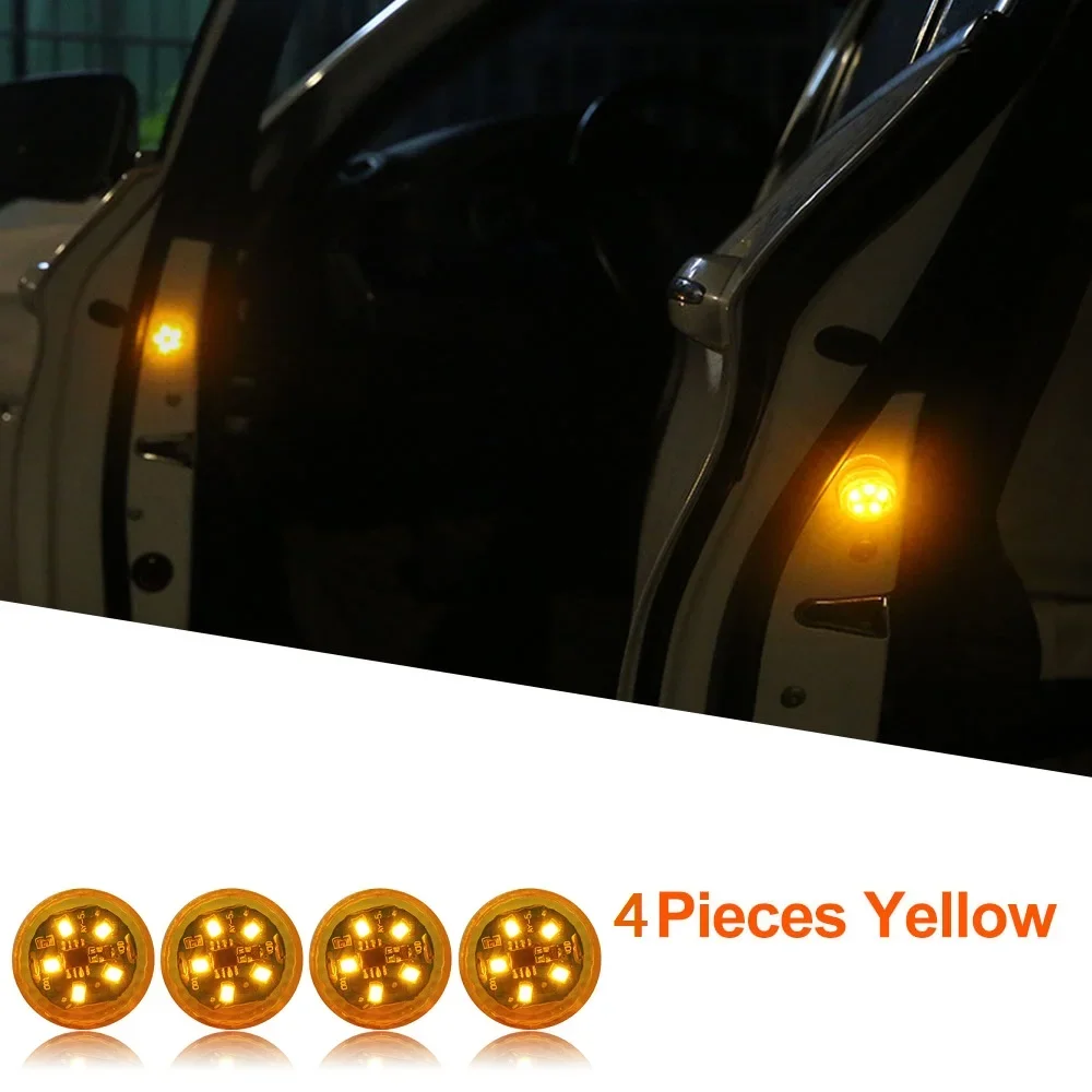 1/2/4 stücke Universal LED Auto Öffnung Tür Sicherheit Warnung Anti-kollision Lichter Magnetische Sensor Strobe blinkende Alarm Lichter