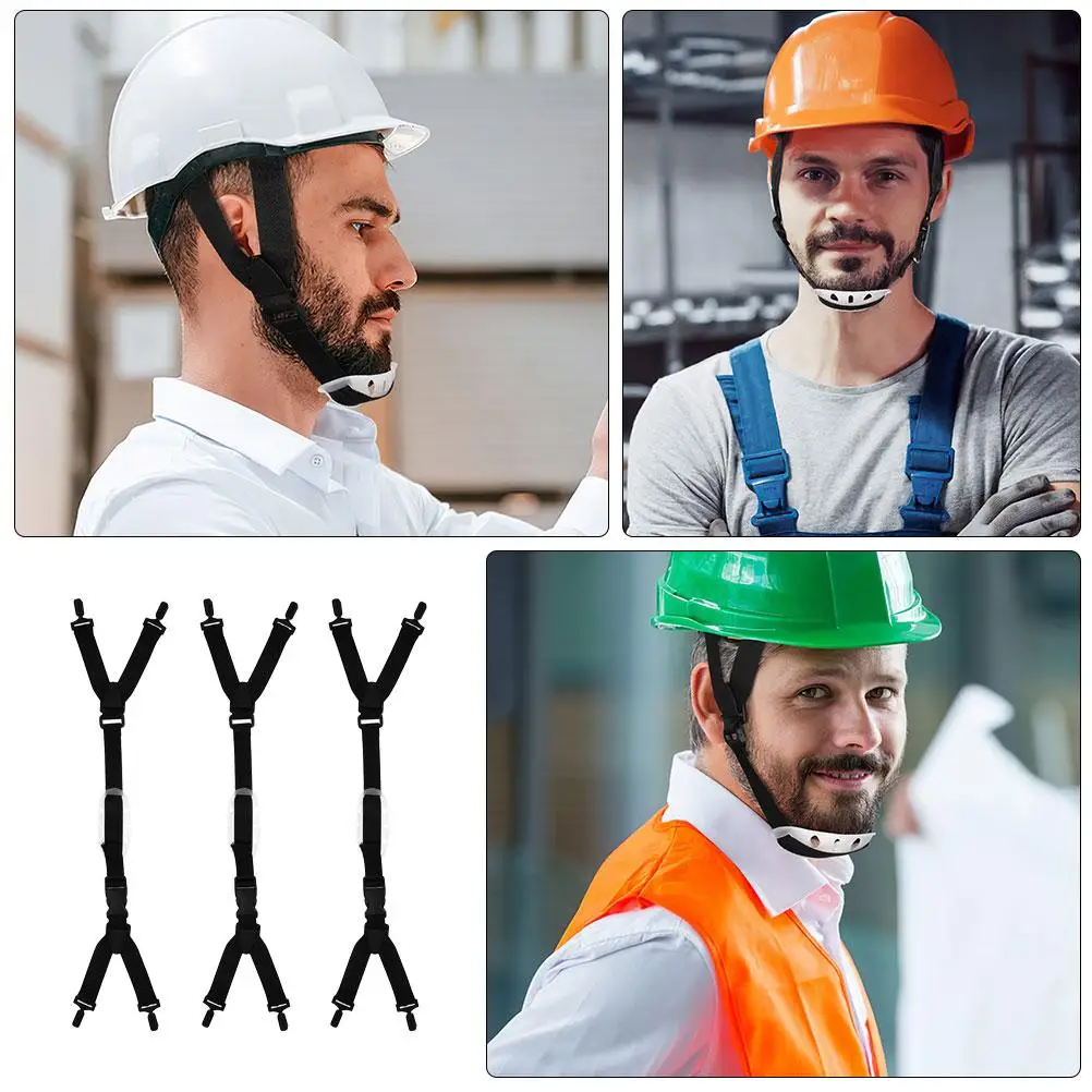 3 Pcs Safety Chin Strap Hard Hat Belt Construction Replacement Nylon Polyester Random Color Labor Protection Accessories